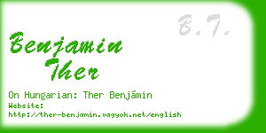 benjamin ther business card